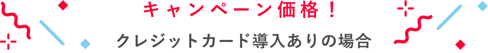 キャンペーン価格!クレジットカード導入ありの場合